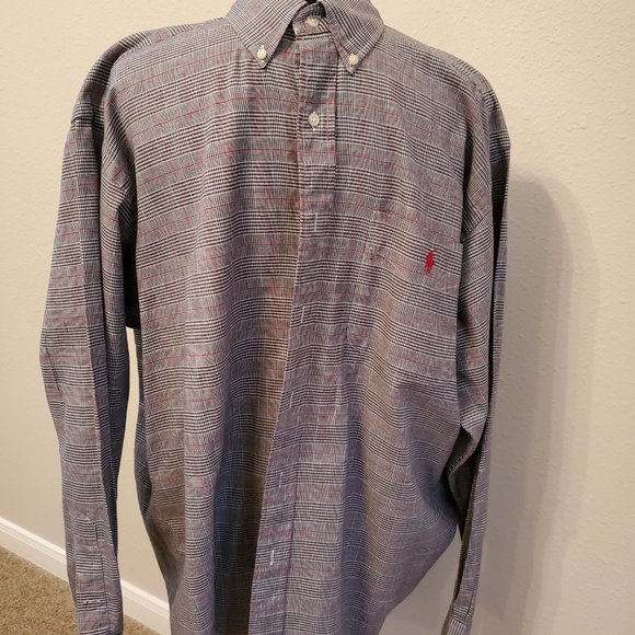 Ralph Lauren classic fit brown checks men's long sleeves shirt size L. - Picture 10 of 15